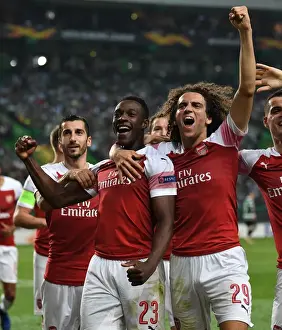 Sporting Lisbon V Arsenal 2018-19 Prints: Arsenal: Welbeck and Guendouzi Celebrate Goal Against Sporting Lisbon in Europa League