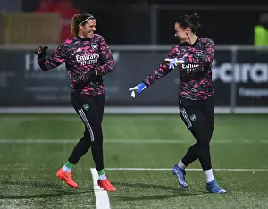 HB Koge V Arsenal Women 2021-22 Prints: Arsenal WFC: Lydia Williams and Manuela Zinsberger Gear Up for UEFA Women's Champions League Clash against HB Koge