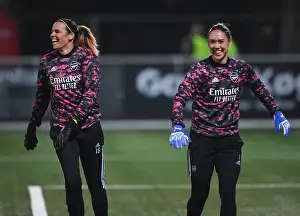 HB Koge V Arsenal Women 2021-22 Prints: Arsenal WFC's Williams and Zinsberger Focused before UEFA Women's Champions League Clash against HB Koge