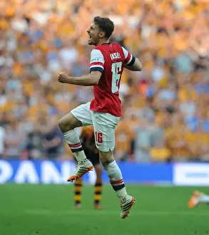 Arsenal V Hull City - FA Cup Final 2014 Prints: Arsenal Wins FA Cup: Triumphant Moment with Aaron Ramsey