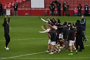 Arsenal V Brighton And Hove Albion 2020-21 Prints: Arsenal Wins Premier League: David Luiz and Team Celebrate Title Triumph over Brighton & Hove Albion