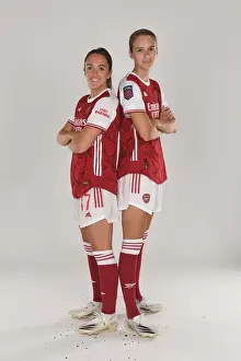 Arsenal Women: 2020-21 Team Photocall Featuring Lisa Evans and Vivianne Miedema