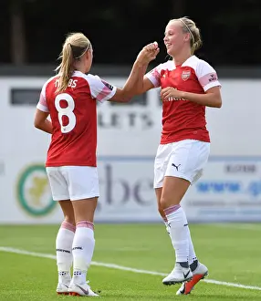 Arsenal Women: Beth Mead and Jordan Nobbs Celebrate Goals Against West Ham United Women