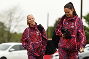 Arsenal Women V Aston Villa 2021-22 Prints: Arsenal Women: Beth Mead and Simone Boye Arrive at Meadow Park before Aston Villa Clash