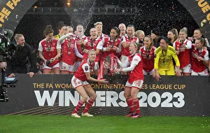 Arsenal Women V Chelsea Women - Conti Cup Final 2023 Prints: Arsenal Women Celebrate Conti Cup Triumph: Leah Williamson and Kim Little Lift the Trophy