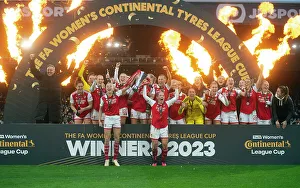 Arsenal Women Celebrate Conti Cup Victory over Chelsea