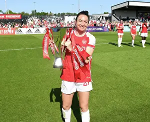Arsenal Women Celebrate Conti Cup Victory: Jodie Taylor with the Trophy after Arsenal v Aston Villa