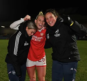 Arsenal Women V Manchester City Women - Conti Cup 2022-23 Prints: Arsenal Women Celebrate FA WSL Cup Semi-Final Victory over Manchester City