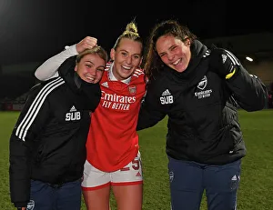 Arsenal Women V Manchester City Women - Conti Cup 2022-23 Prints: Arsenal Women Celebrate FA WSL Cup Semi-Final Victory Over Manchester City