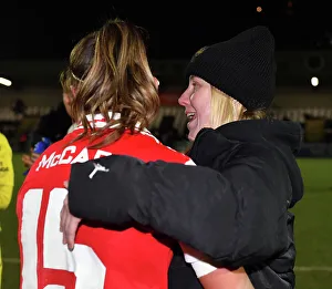Arsenal Women V Manchester City Women - Conti Cup 2022-23 Prints: Arsenal Women Celebrate FA WSL Cup Semi-Final Win Against Manchester City