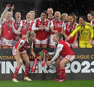 Arsenal Women V Chelsea Women - Conti Cup Final 2023 Prints: Arsenal Women Celebrate FA WSL Cup Triumph: Leah Williamson and Kim Little Lift the Trophy