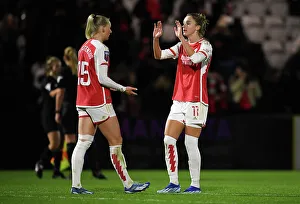 Arsenal Women V Bristol City Women - Conti Cup 2023-24 Prints: Arsenal Women Celebrate FA WSL Cup Triumph: Miedema and Blackstenius Lift the Trophy