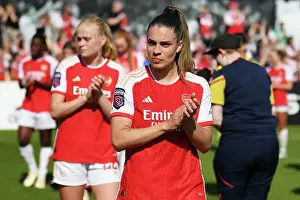 Arsenal Women V Aston Villa Women 2022-23 Prints: Arsenal Women Celebrate FA WSL Title with Fans: Gio Quieroz's Triumphant Salute