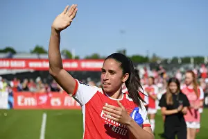 Arsenal Women V Aston Villa Women 2022-23 Prints: Arsenal Women Celebrate FA WSL Title: Rafaelle Souza Honors Fans