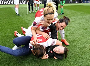 Brighton And Hove Albion Women V Arsenal Women 2018-19 Prints: Arsenal Women Celebrate FA WSL Title Win: Triumphant Moment with Peyraud-Magnin