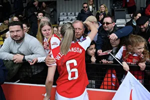 Arsenal Women Celebrate FA WSL Victory: Leah Williamson Embraces Heartfelt Congratulations from Vic Akers