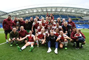 Arsenal Women Celebrate FA WSL Victory Over Brighton & Hove Albion