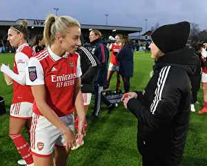 Arsenal Women Celebrate FA WSL Victory: Leah Williamson and Kim Little's Triumph Over Everton FC