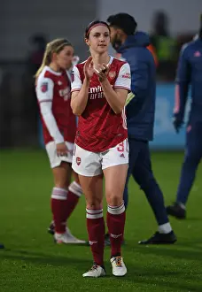 Arsenal Women Celebrate FA WSL Victory: Lotte Wubben-Moy Honors Supporters