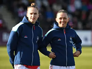 Arsenal Women V Manchester United Women 2021-22 Prints: Arsenal Women Celebrate FA WSL Victory: Miedema and McCabe Rejoice in Triumph over Manchester United