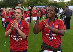 Arsenal Women Celebrate with Fans: Nobbs and Carter Rejoice in Hard-Fought Victory over Manchester City
