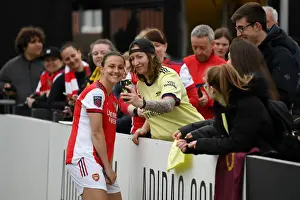 Arsenal Women Celebrate with Fans After Victory Over Aston Villa in FA WSL