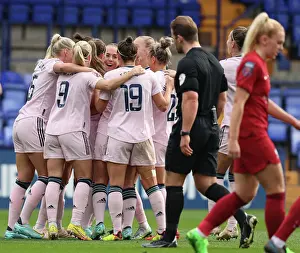 Arsenal Women Celebrate First Goal Against Liverpool FC in FA WSL Match