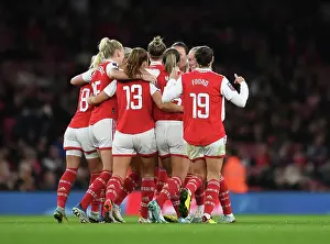 Arsenal Women V Manchester United Women 2022-23 Prints: Arsenal Women Celebrate Frida Maanum's Goal Against Manchester United in FA WSL (2022-23)