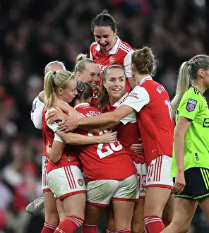 Arsenal Women V Manchester United Women 2022-23 Prints: Arsenal Women Celebrate Goal by Laura Wienroither Against Manchester United (FA WSL 2022-23)