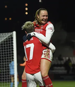 Arsenal Women V Manchester City Women - Conti Cup 2022-23 Prints: Arsenal Women Celebrate Goal Against Manchester City in FA WSL Cup Semi-Final