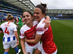 Brighton And Hove Albion Women V Arsenal Women 2018-19 Prints: Arsenal Women Celebrate Historic League Title Win with Danielle van de Donk and Katrine Veje