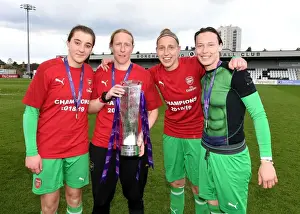 Arsenal Women V Manchester City Women 2018-19 Prints: Arsenal Women Celebrate Historic WSL Title: Goalkeepers Lift the Trophy