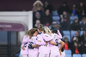 Arsenal Women Celebrate Jordan Nobbs Goal in FA Women's Super League Against Aston Villa
