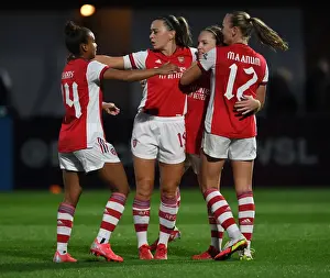 Arsenal Women V Slavia Prague 2021-22 Prints: Arsenal Women Celebrate Kim Little's Goal in UEFA Women's Champions League Against Slavia Prague