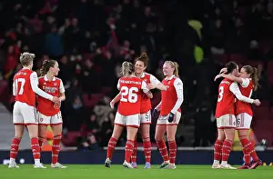 Arsenal Women V Bayern Munich Frauen 2022-23 Prints: Arsenal Women Celebrate Quarter-Final Victory Over FC Bayern Munchen in UEFA Champions League