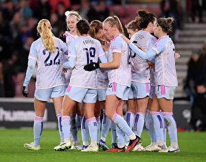 Southampton Women V Arsenal Women - Conti Cup 2023-24 Prints: Arsenal Women Celebrate Second Goal in FA WSL Cup Victory over Southampton