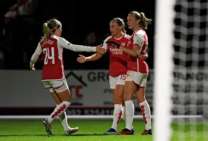 Arsenal Women V Tottenham Hotspur Women - Conti Cup 2023-24 Prints: Arsenal Women Celebrate Second Goal Against Tottenham Hotspur in FA WSL Cup Match