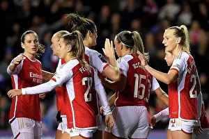 Reading Women V Arsenal Women - Conti Cup 2023-24 Prints: Arsenal Women Celebrate Stina Blackstenius's Goal in FA WSL Cup Match Against Reading