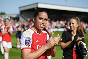 Arsenal Women Celebrate Title Triumph: Rafaelle Souza Applauds Fans After Arsenal v Aston Villa FA Women's Super League Victory