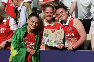 Arsenal Women Celebrate Title Win: Gio Queiroz and Fans at Meadow Park