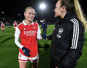 Images Dated 26th January 2023: Arsenal Women Celebrate Victory Over Aston Villa in FA Women's Continental Tyres League Cup