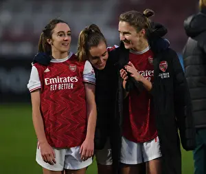 Arsenal Women Celebrate Victory Over Birmingham City Women in FA WSL Match