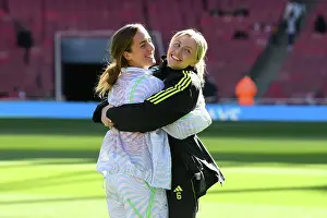 Arsenal V Aston Villa 2023-24 Prints: Arsenal Women: Embracing Team Spirit Before Kick-Off vs Aston Villa (2023-24)