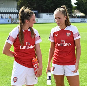 Images Dated 19th August 2018: Arsenal Women: Evans and Walti Celebrate Victory Over West Ham United