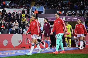 Aston Villa Women v Arsenal Women 2022-23 Collection: Arsenal Women Face Aston Villa: Pre-Match Moment between Katie McCabe and Manuela Zinsberger