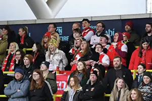Manchester City Women V Arsenal Women 2022-23 Prints: Arsenal Women Fans Passionate Support at Manchester City vs Arsenal - FA Women's Super League Clash (2022-23)