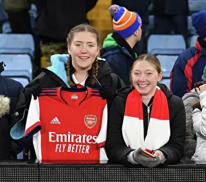 Aston Villa Women V Arsenal Women 2022-23 Prints: Arsenal Women Fans Rejoice at Villa Park Victory in Barclays WSL