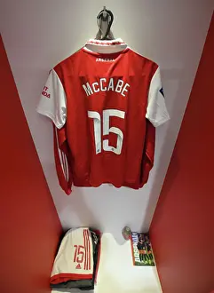 Arsenal Women V Manchester United Women 2022-23 Prints: Arsenal Women: Gearing Up in the Changing Room Ahead of Clash with Manchester United (2022-23)