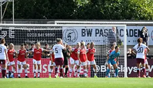Arsenal Women Guard Indirect Free Kick Against West Ham United in WSL Action