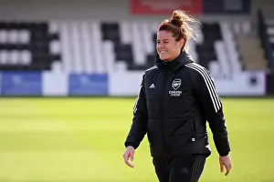 Arsenal Women V Leicester City Women 2022-23 Prints: Arsenal Women: Jennifer Beattie Inspects Meadow Park Pitch Ahead of Arsenal vs Leicester City Match
